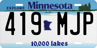 MN license plate 419MJP