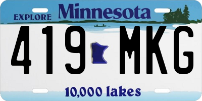 MN license plate 419MKG