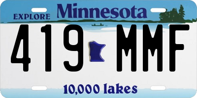 MN license plate 419MMF