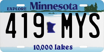 MN license plate 419MYS
