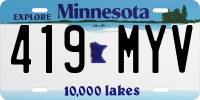 MN license plate 419MYV