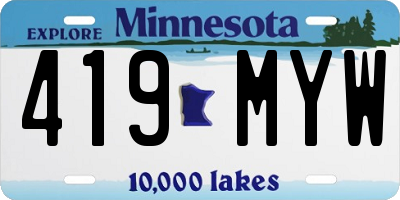 MN license plate 419MYW