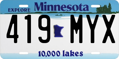 MN license plate 419MYX