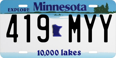 MN license plate 419MYY