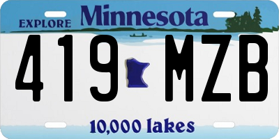 MN license plate 419MZB