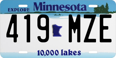 MN license plate 419MZE