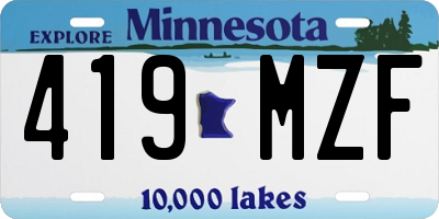 MN license plate 419MZF