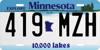 MN license plate 419MZH