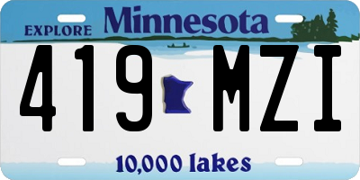 MN license plate 419MZI