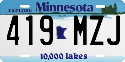 MN license plate 419MZJ
