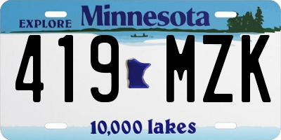 MN license plate 419MZK