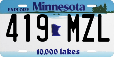 MN license plate 419MZL