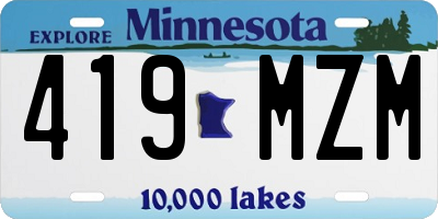 MN license plate 419MZM