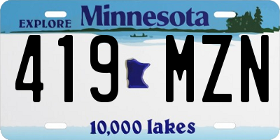 MN license plate 419MZN
