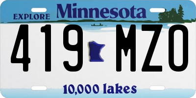 MN license plate 419MZO