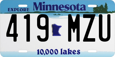 MN license plate 419MZU