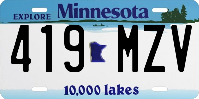 MN license plate 419MZV