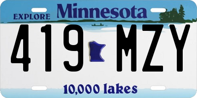MN license plate 419MZY