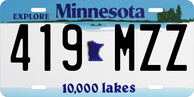 MN license plate 419MZZ