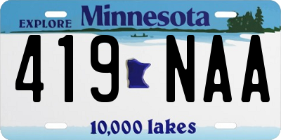MN license plate 419NAA