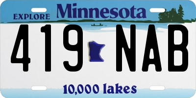 MN license plate 419NAB