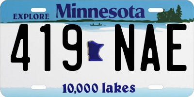 MN license plate 419NAE