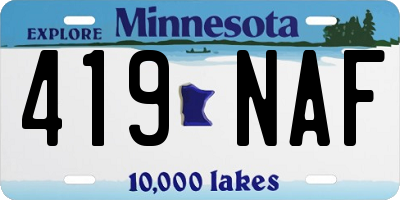 MN license plate 419NAF