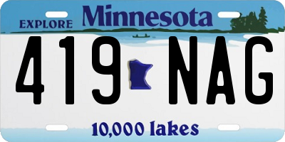 MN license plate 419NAG