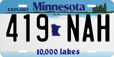 MN license plate 419NAH