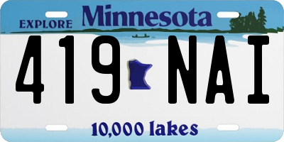 MN license plate 419NAI