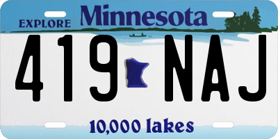 MN license plate 419NAJ