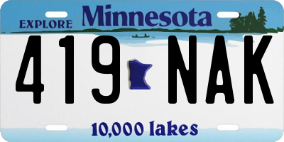 MN license plate 419NAK