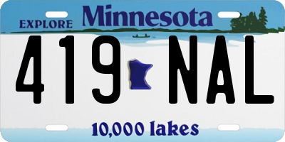 MN license plate 419NAL