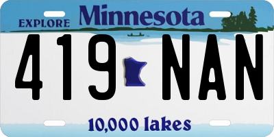 MN license plate 419NAN