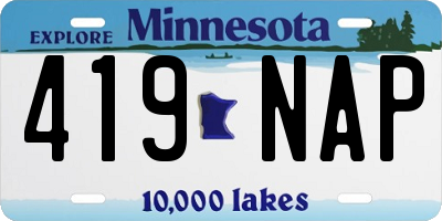 MN license plate 419NAP