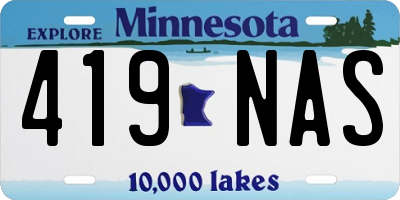 MN license plate 419NAS