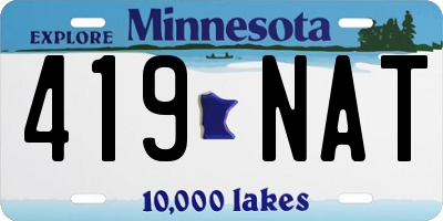 MN license plate 419NAT