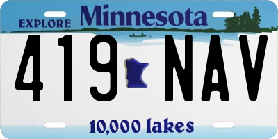 MN license plate 419NAV