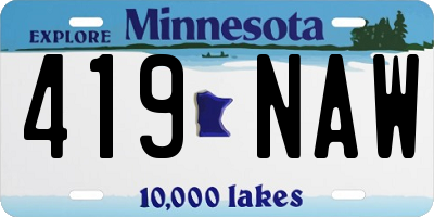 MN license plate 419NAW