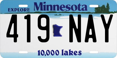 MN license plate 419NAY