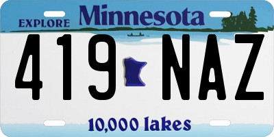 MN license plate 419NAZ