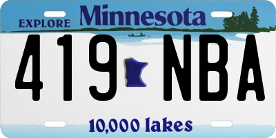 MN license plate 419NBA