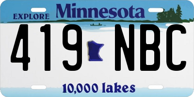 MN license plate 419NBC