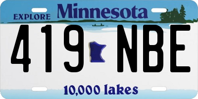 MN license plate 419NBE