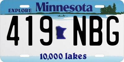 MN license plate 419NBG