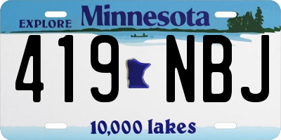 MN license plate 419NBJ