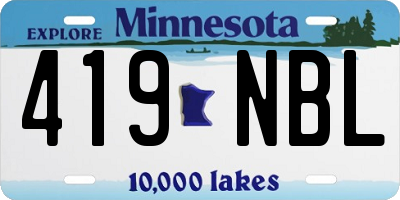 MN license plate 419NBL