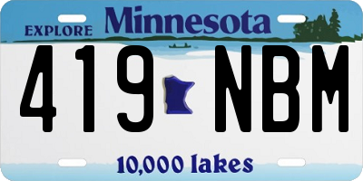 MN license plate 419NBM