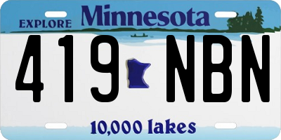 MN license plate 419NBN