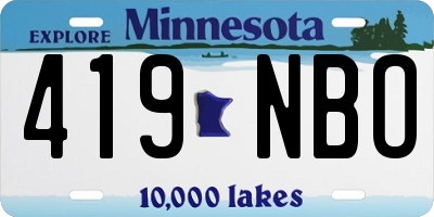 MN license plate 419NBO